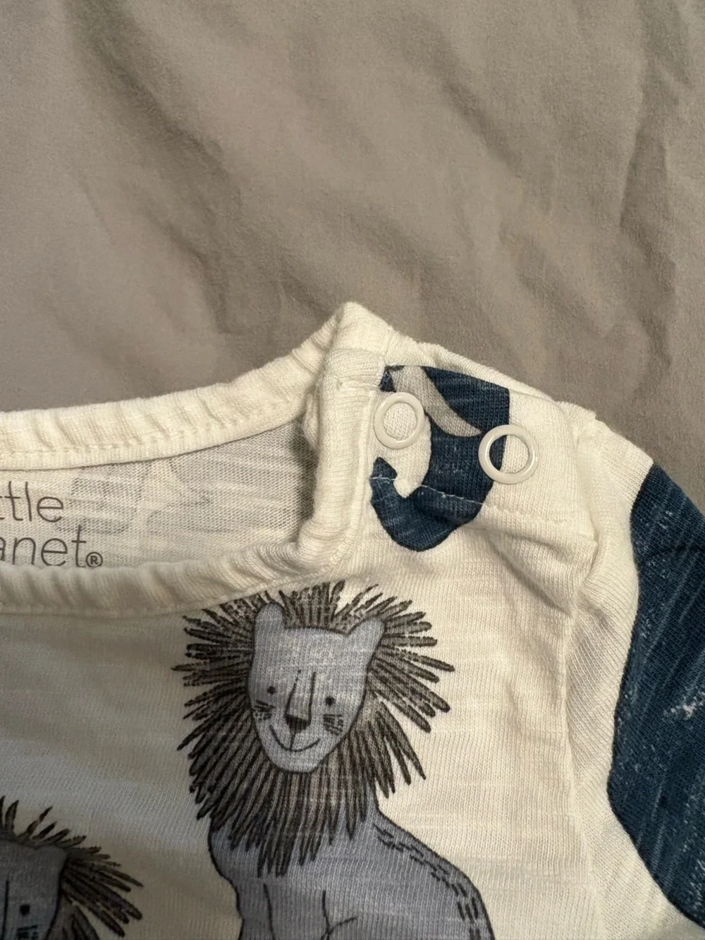 Little Planet 6M Organic Cotton Shortall Set in Green Overalls with Zoo Animals